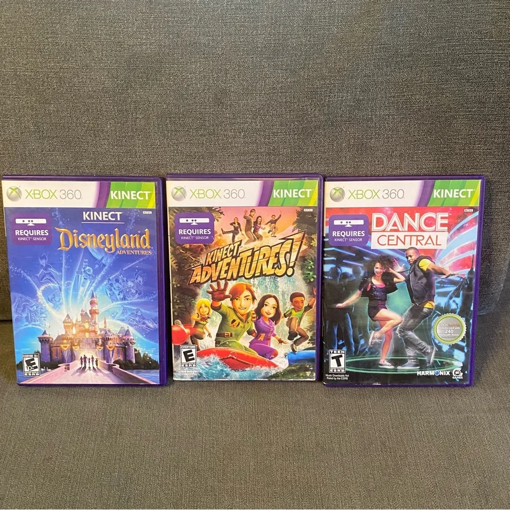 Lot of 3 Microsoft Xbox 360 Kinect Video Games